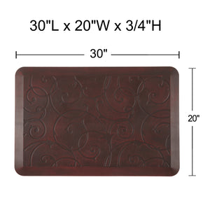 Scroll Anti Fatigue Kitchen Mat (Burgundy,W20x L30x H3/4")