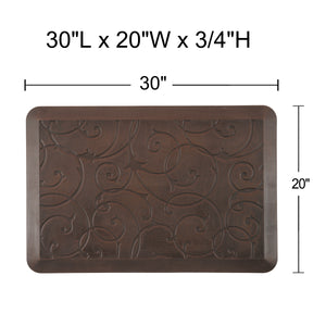 Scroll Anti Fatigue Kitchen Mat (Brown,W20x L30x H3/4")