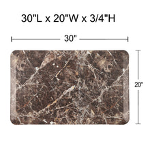 Load image into Gallery viewer, Brown Marble Print PU Waterproof Kitchen Mat-W20&quot;XL36XH3/4&quot;