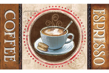 Load image into Gallery viewer, Coffee Pattern Waterproof Non-skid  Memory Foam Kitchen Mat