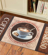 Load image into Gallery viewer, Coffee Pattern Waterproof Non-skid  Memory Foam Kitchen Mat