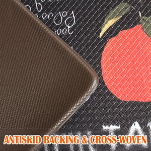 Waterproof Kitchen Mat in Black (Fruit and Juice Pattern )