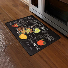 Load image into Gallery viewer, Waterproof Kitchen Mat in Black (Fruit and Juice Pattern )