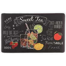 Load image into Gallery viewer, Waterproof Kitchen Mat in Black (Fruit and Juice Pattern )