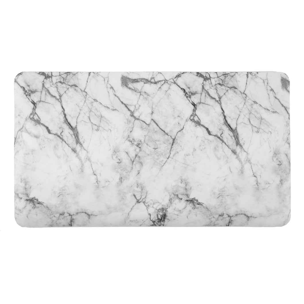 White Marble Print PU Waterproof Kitchen Mat-W20