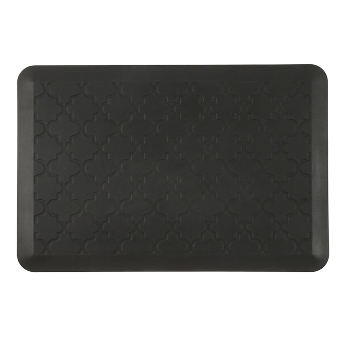 Classic Lattice Pattern Kitchen Mat (Black,W20x L30x H3/4