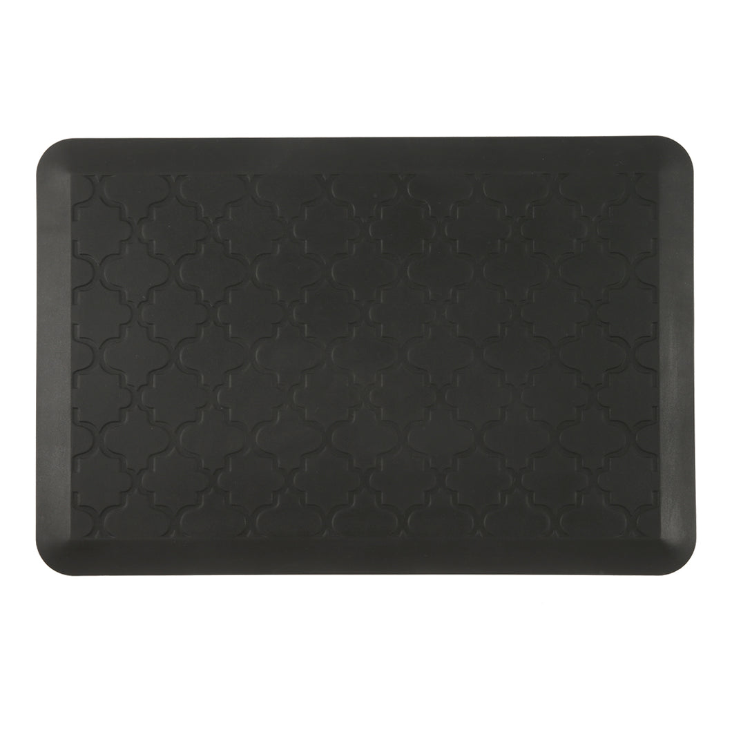 Classic Lattice Pattern Kitchen Mat (Black,W20x L30x H3/4