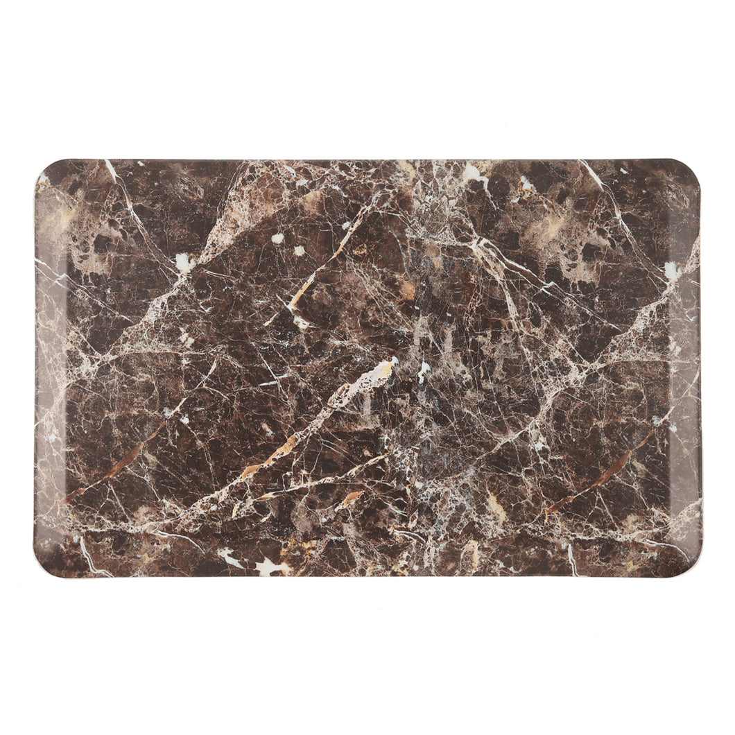 Brown Marble Print PU Waterproof Kitchen Mat-W20