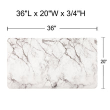 Load image into Gallery viewer, White Marble Print PU Waterproof Kitchen Mat-W20&quot;XL36XH3/4&quot;