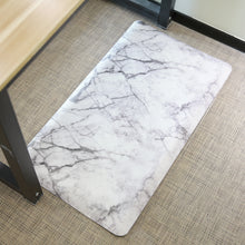 Load image into Gallery viewer, White Marble Print PU Waterproof Kitchen Mat-W20&quot;XL36XH3/4&quot;